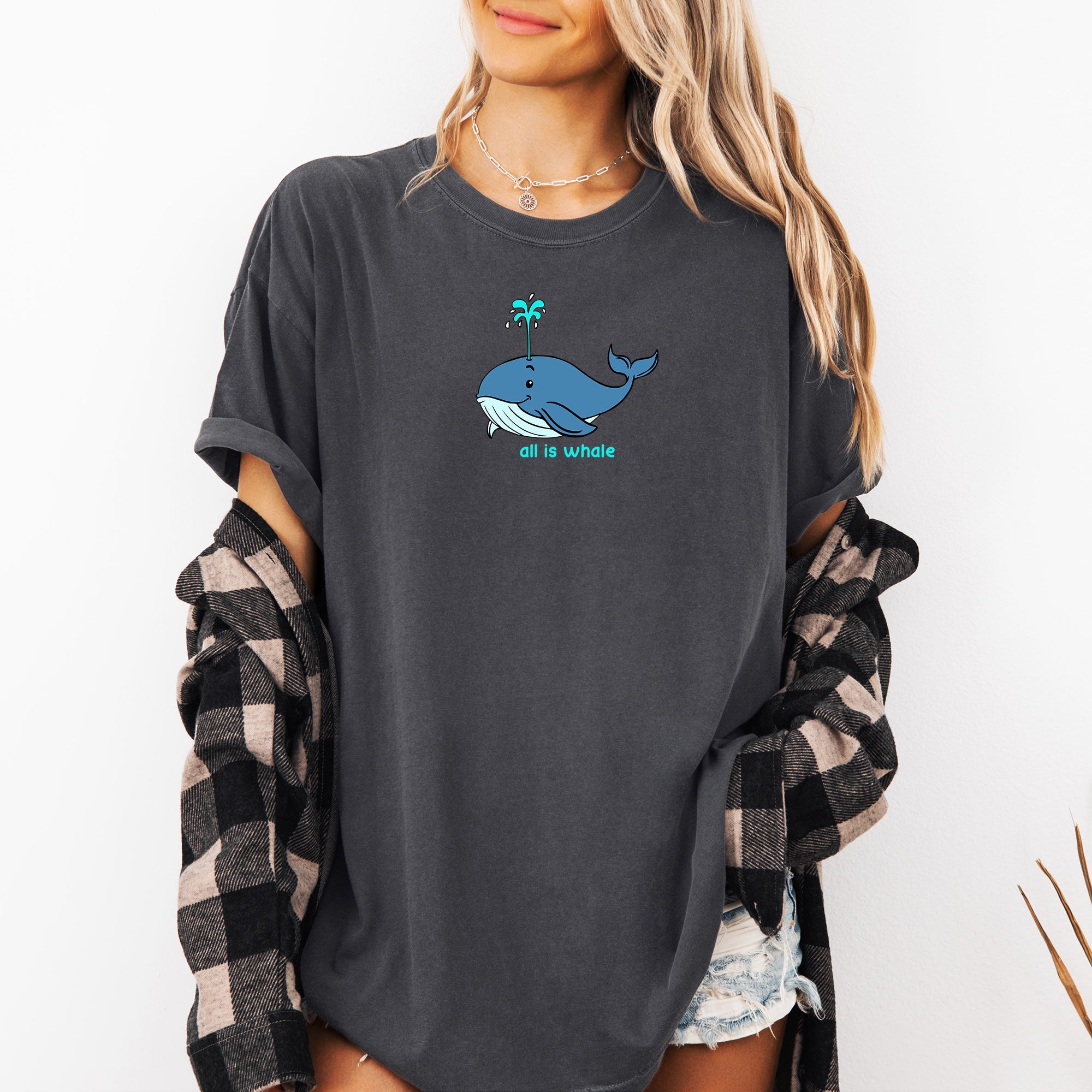 All Is Whale, Cute, Funny, Minimalist, Beach Comfort Colors T-Shirt