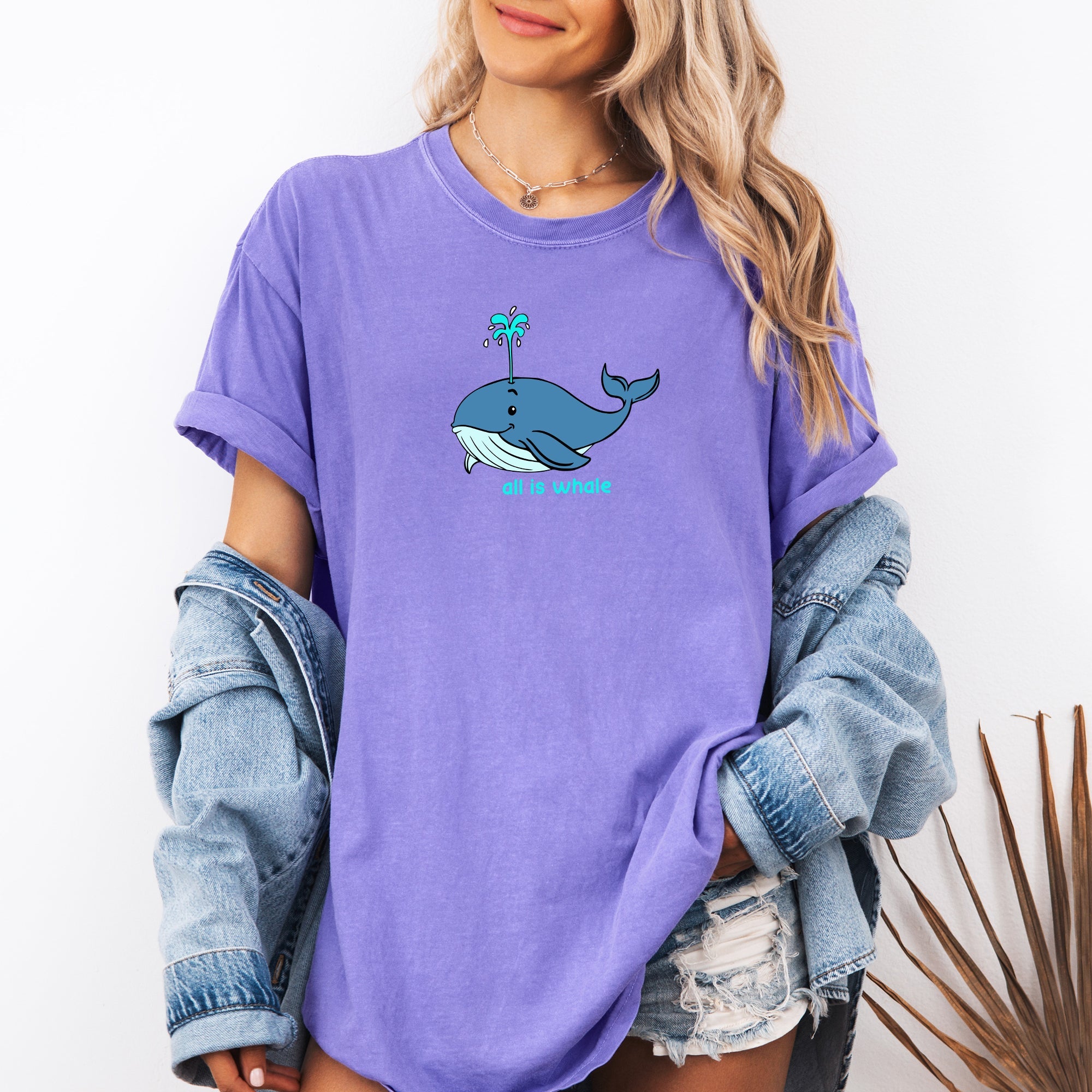 All Is Whale, Cute, Funny, Minimalist, Beach Comfort Colors T-Shirt