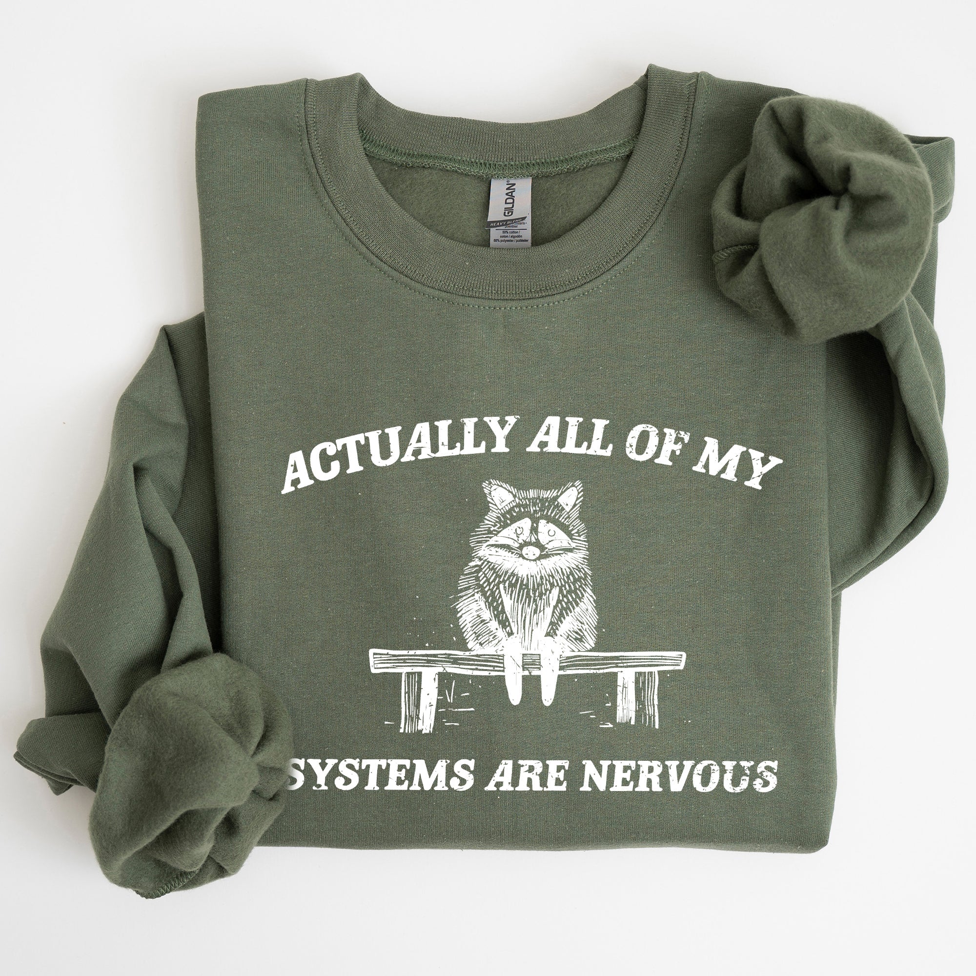 All Of My Systems Are Nervous, Anxiety, Raccoon, Mental Health, Funny, Aesthetic Sweatshirt