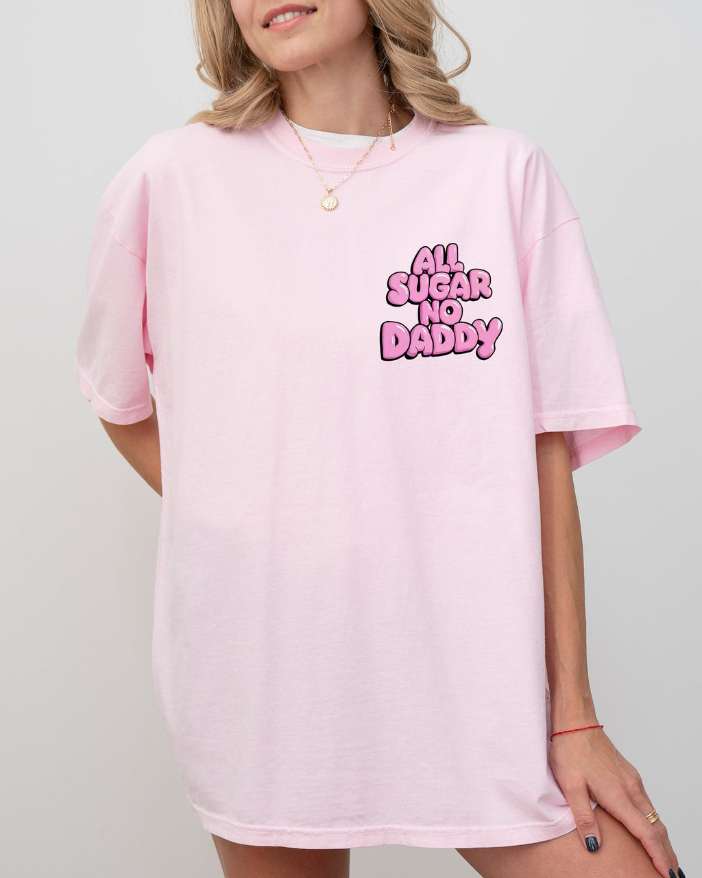 All Sugar No Daddy, Funny, Cute, Pocket Print Shirt Comfort Colors T-Shirt