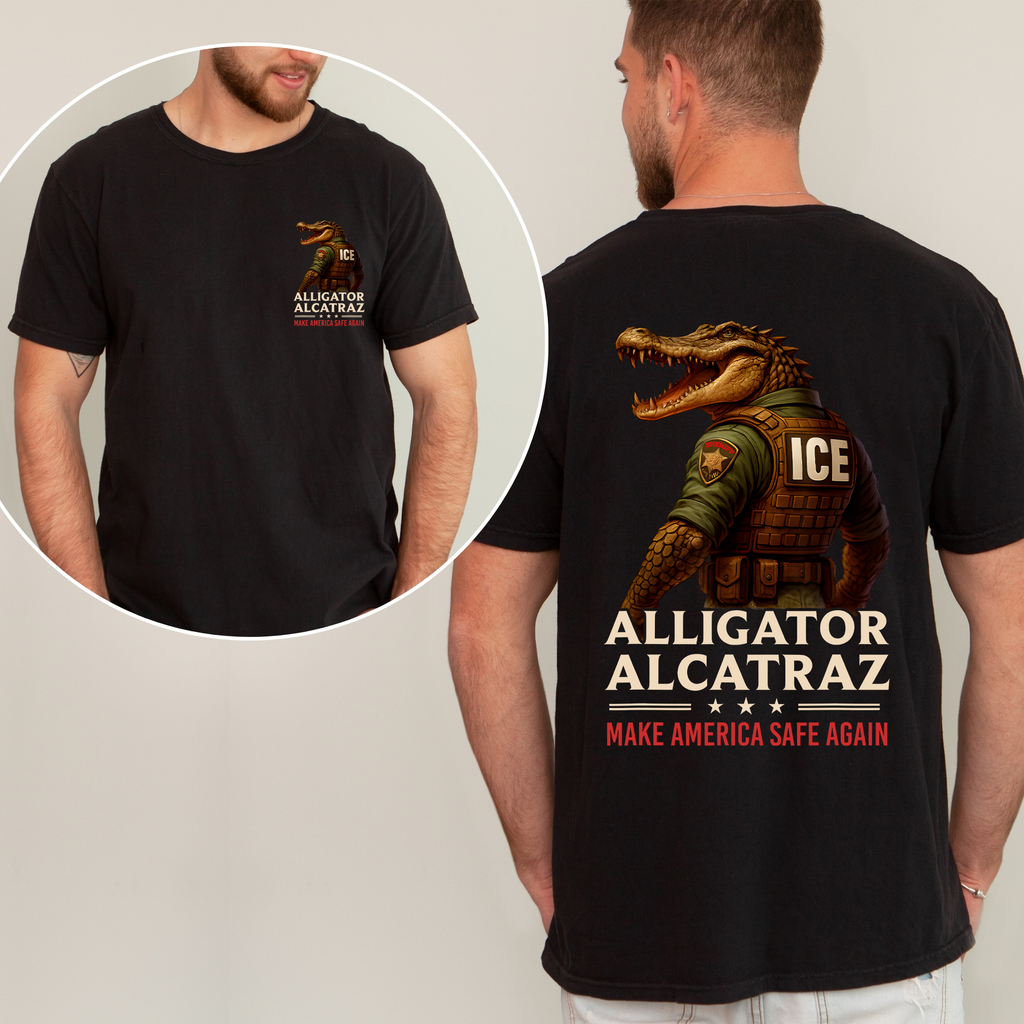 Alligator Alcatraz, ICE, Florida Everglades Funny Retro T Shirt MAGA Shirt