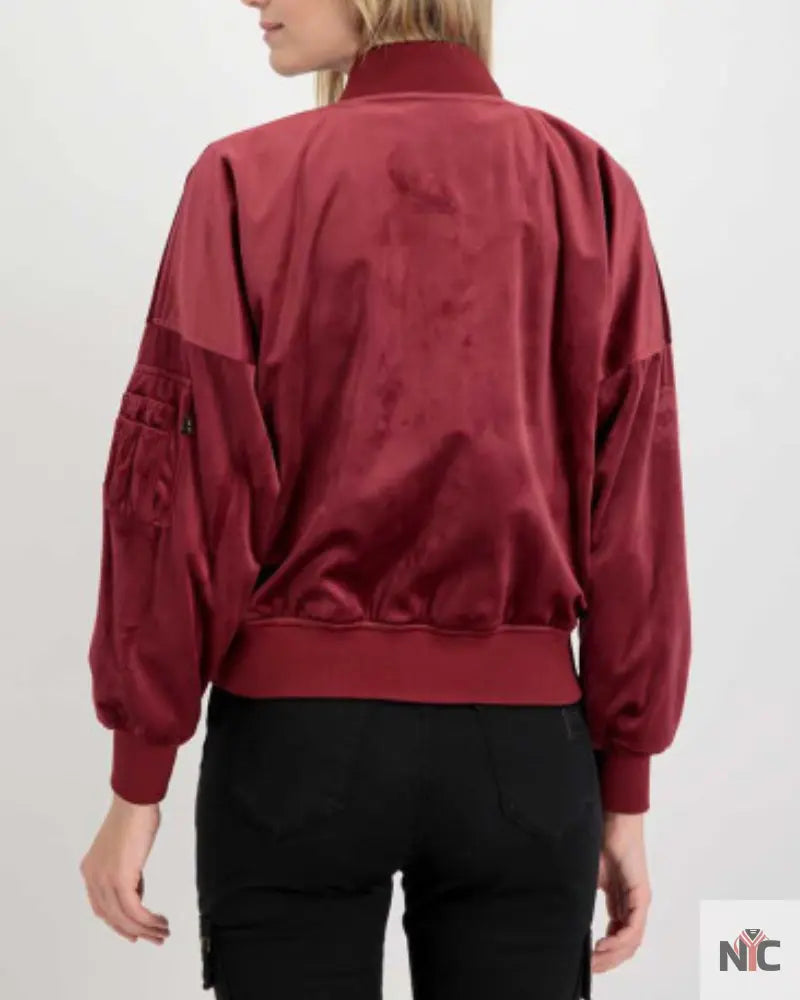 Alpha Industries Ma-1 Burgundy Bomber Jacket Clanton Jacket