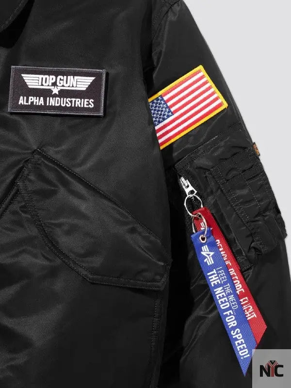 Alpha X Top Gun Bomber Black Jacket Clanton Jacket
