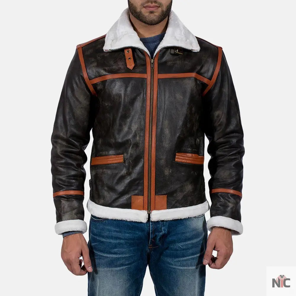 Alpine Brown Fur Leather Jacket Shopotiny