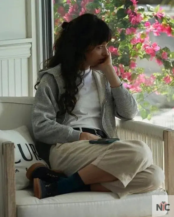Am I OK? Dakota Johnson Grey Hoodie Clanton Jacket