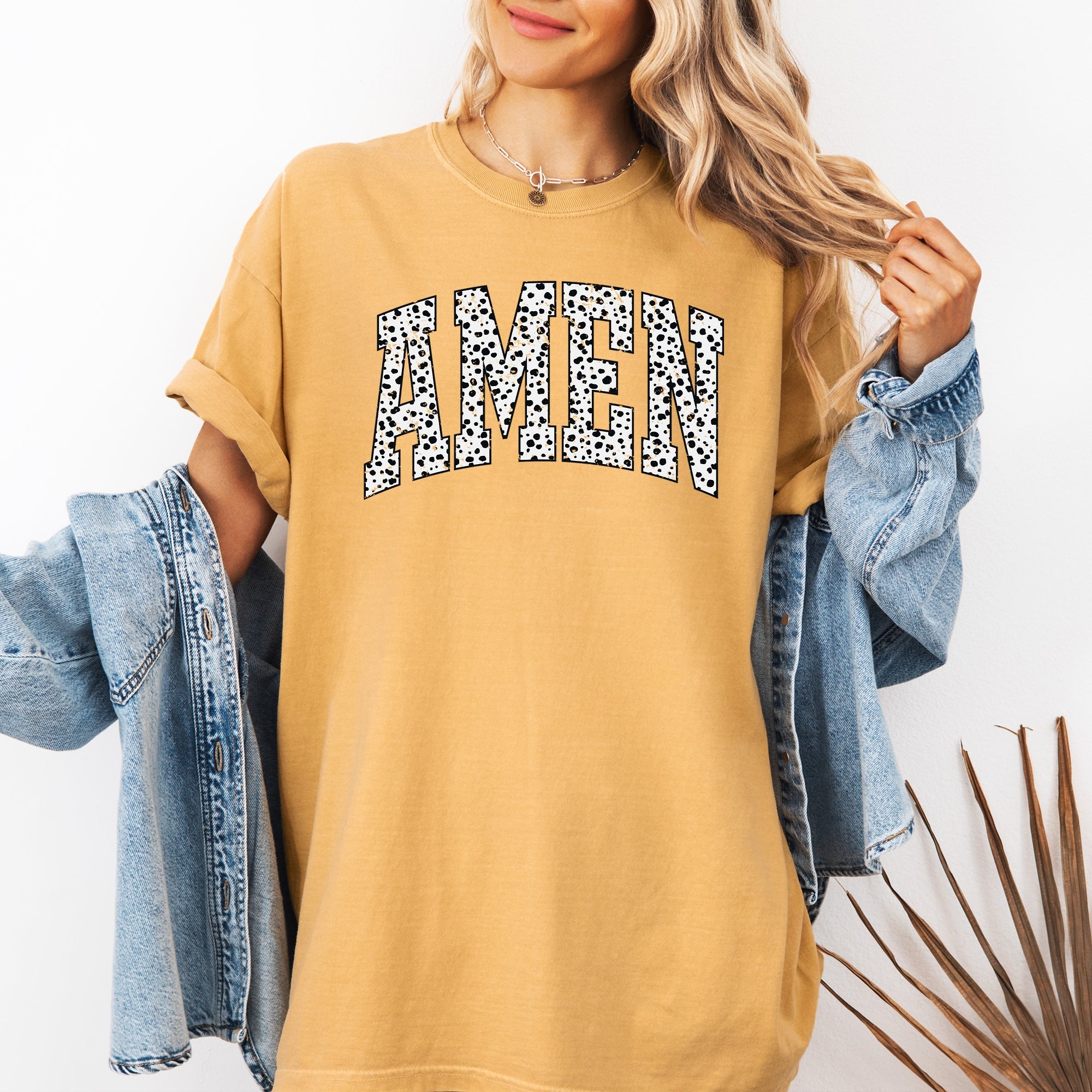 Amen, Dalmatian Print, Christian, Jesus, Gospel, Faith, Saved Tshirt Comfort Colors T-Shirt