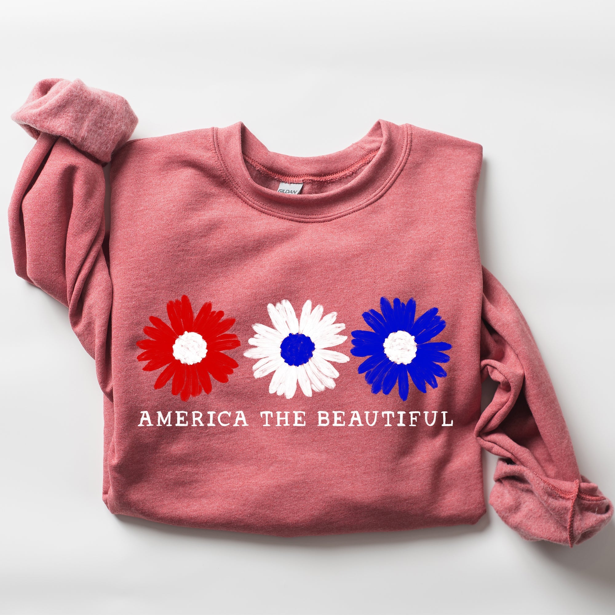 America The Beautiful, Red White Blue, Patriotic Sweatshirt