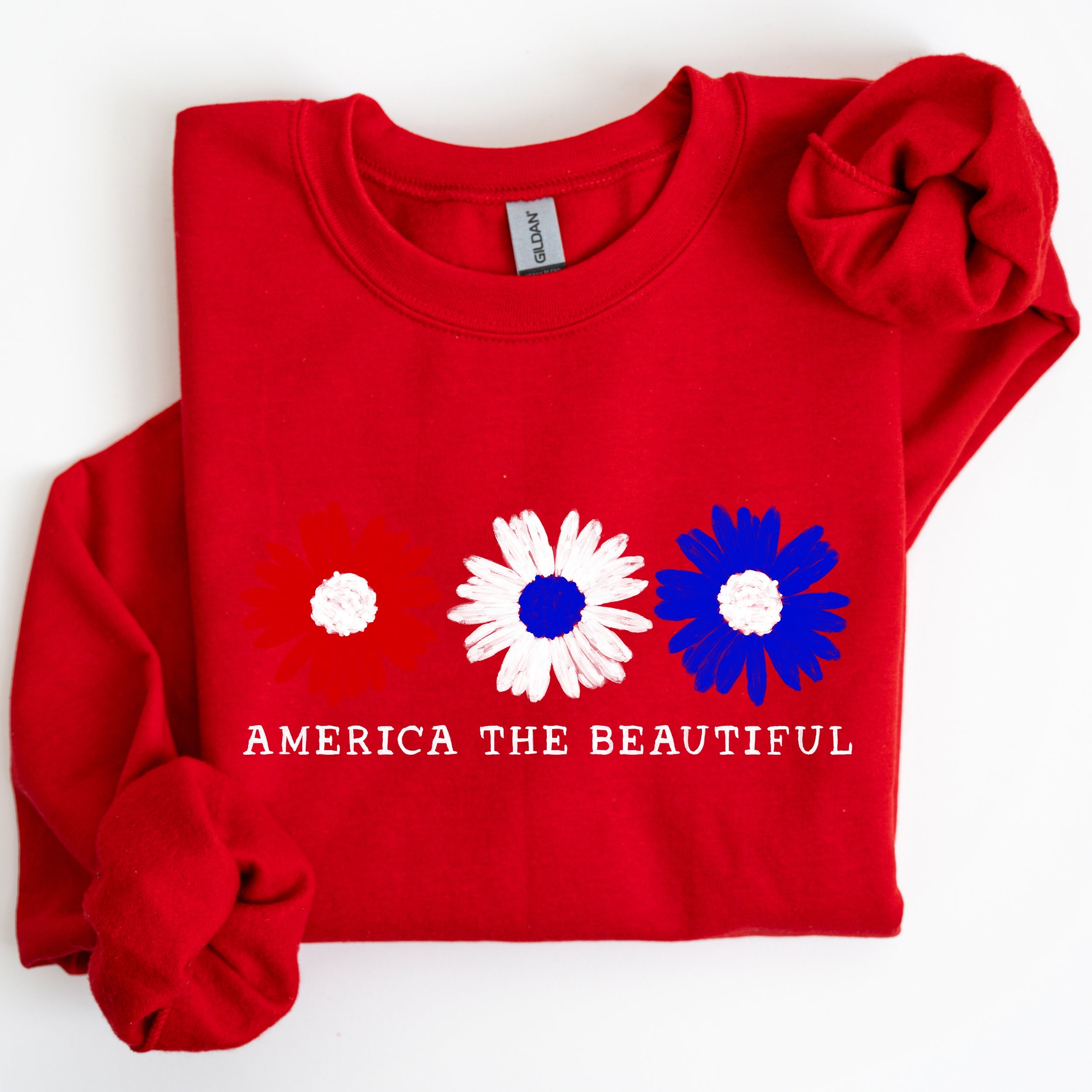 America The Beautiful, Red White Blue, Patriotic Sweatshirt