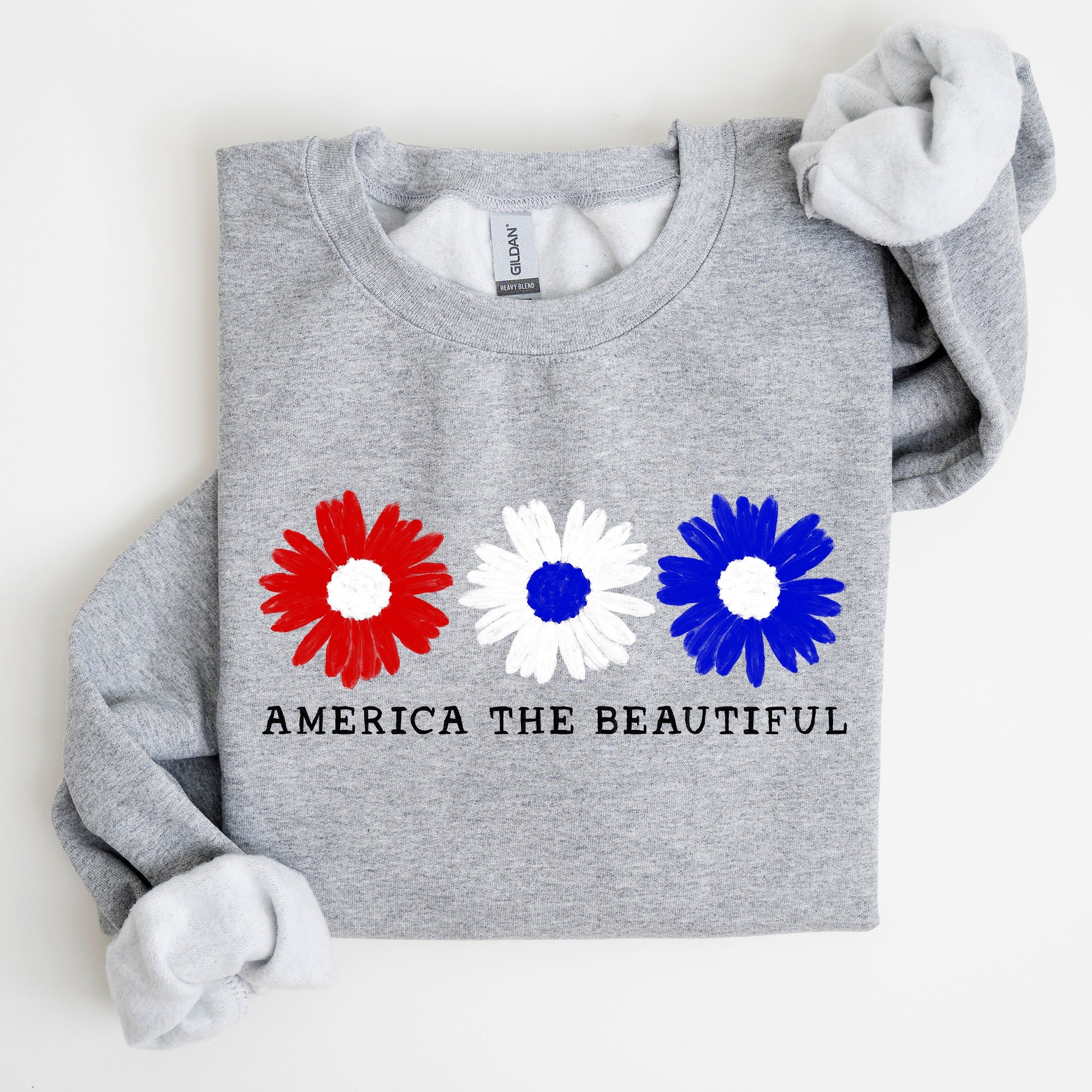 America The Beautiful, Red White Blue, Patriotic Sweatshirt