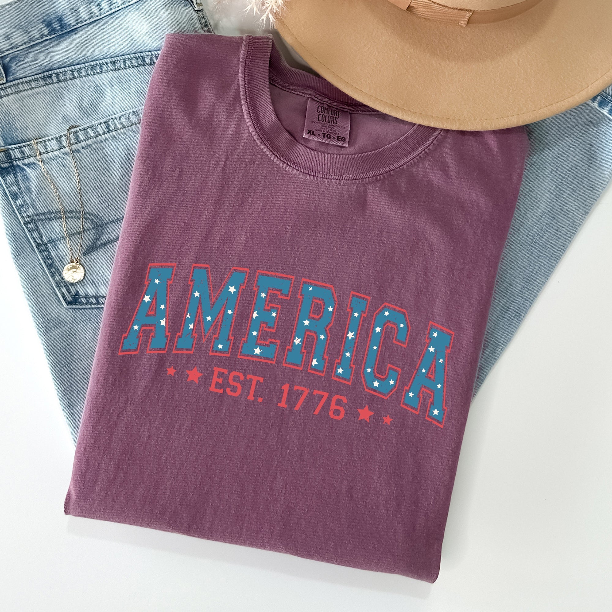 America, 1776, Patriotic, 4th of July Comfort Colors Tshirt