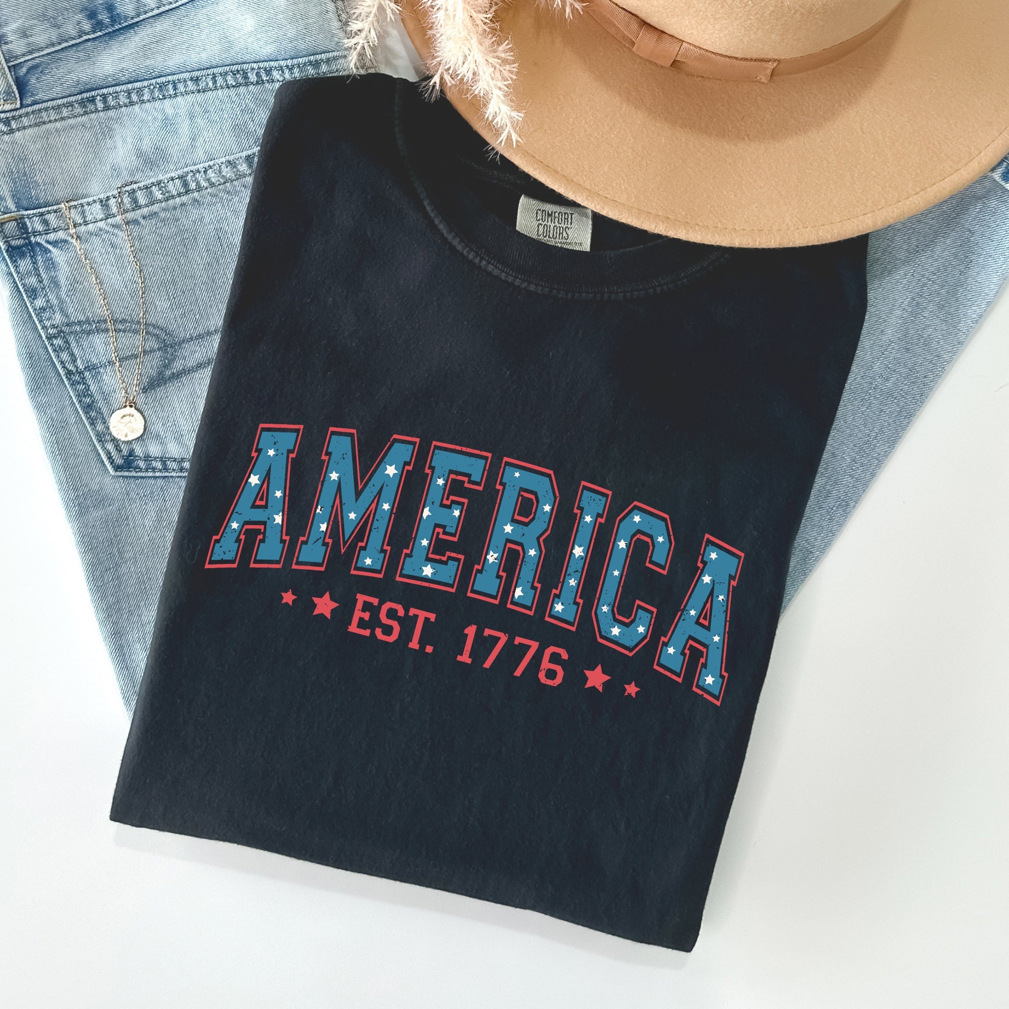 America, 1776, Patriotic, 4th of July Comfort Colors Tshirt