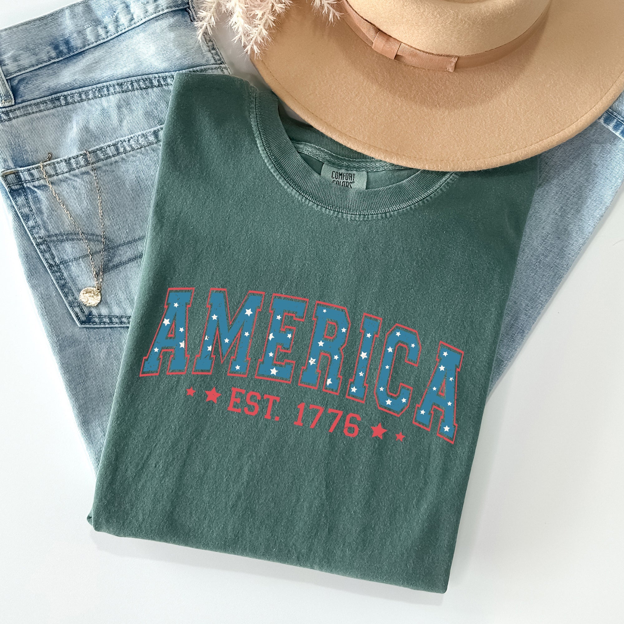 America, 1776, Patriotic, 4th of July Comfort Colors Tshirt