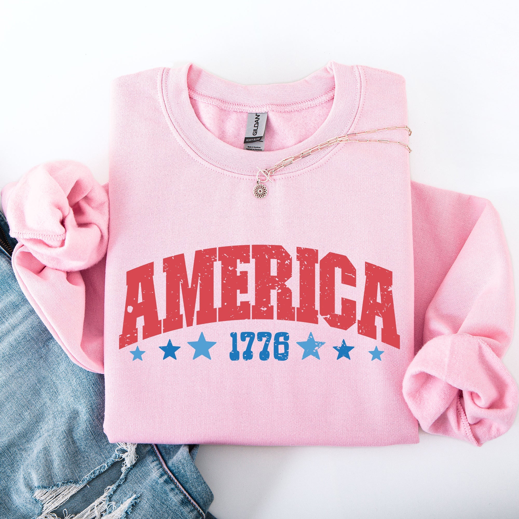America, 1776, Varsity, Patriotic, USA, 4th of July Sweatshirt