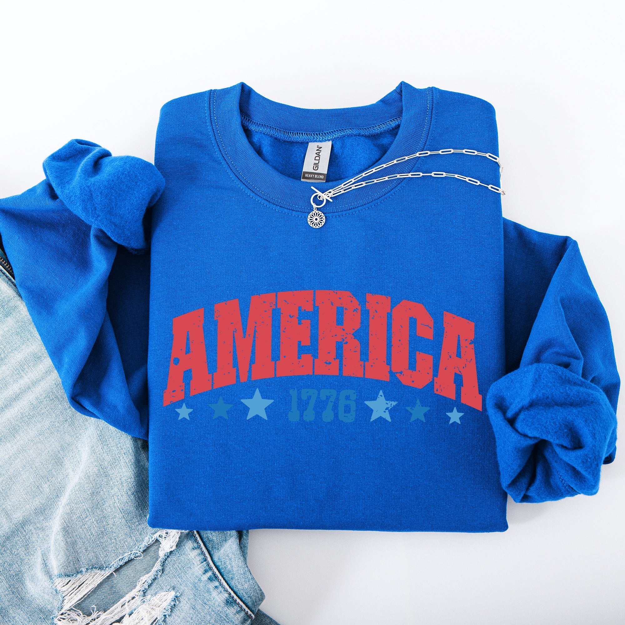 America, 1776, Varsity, Patriotic, USA, 4th of July Sweatshirt