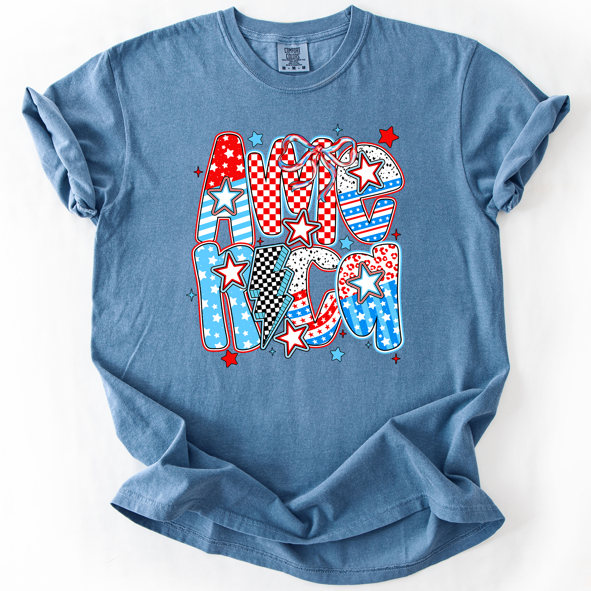 America, Colorful, Patriotic, USA, Fourth Of July, Comfort Colors T-Shirt
