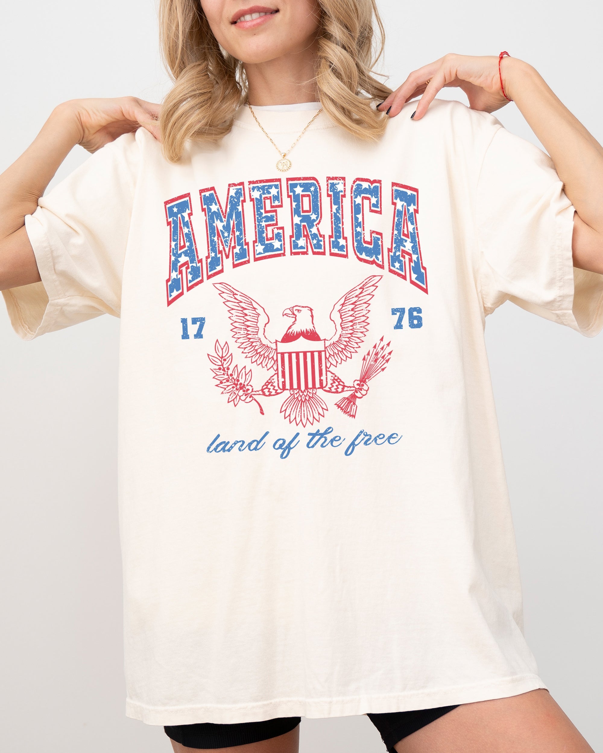 America, Land Of The Free, Eagle, 1776, USA, Independence Day, 4th Of July, Stars Stripes, Patriotic Tshirt Comfort Colors T-Shirt
