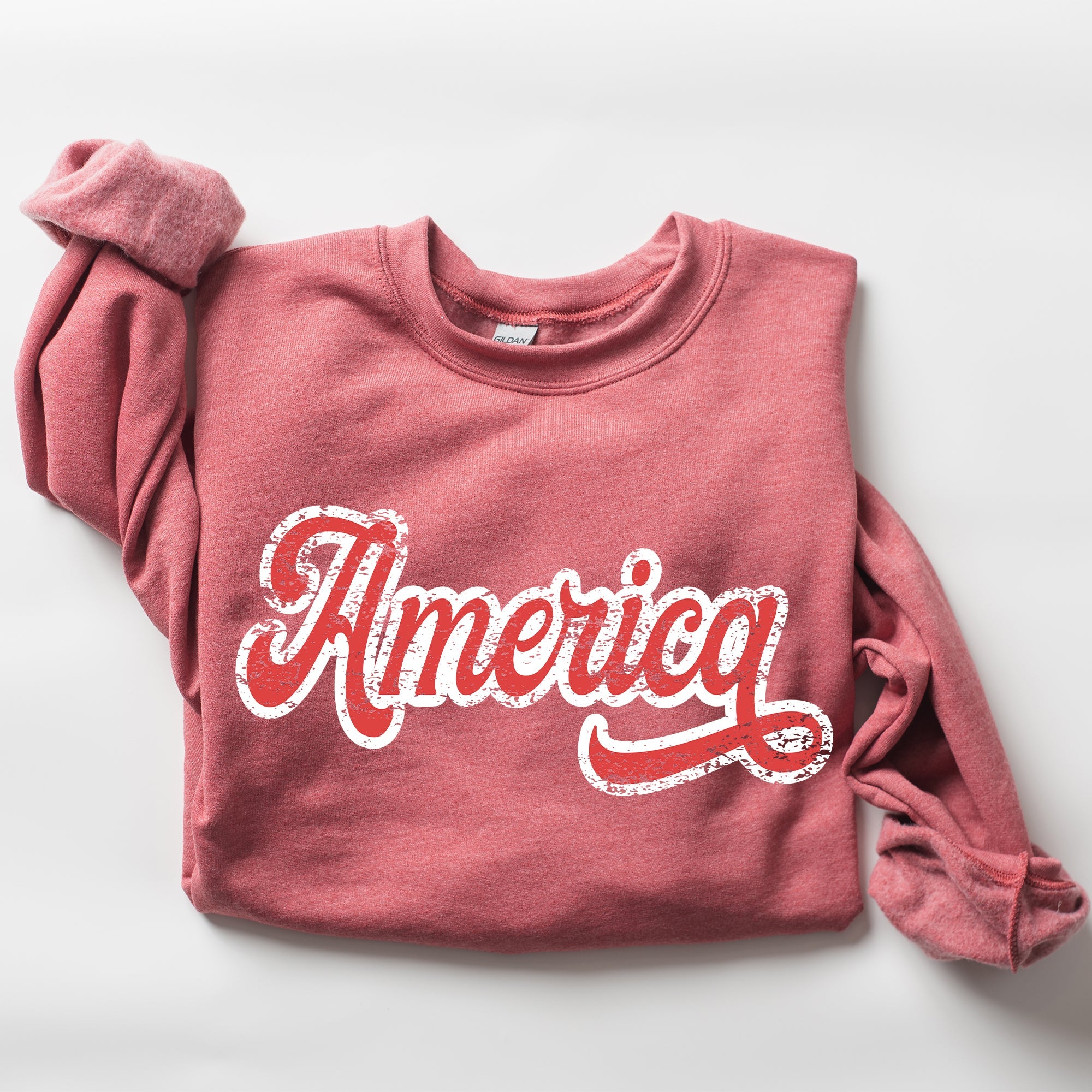 America, Red, White, Varsity, Retro, Patriotic, USA, 4th of July Sweatshirt