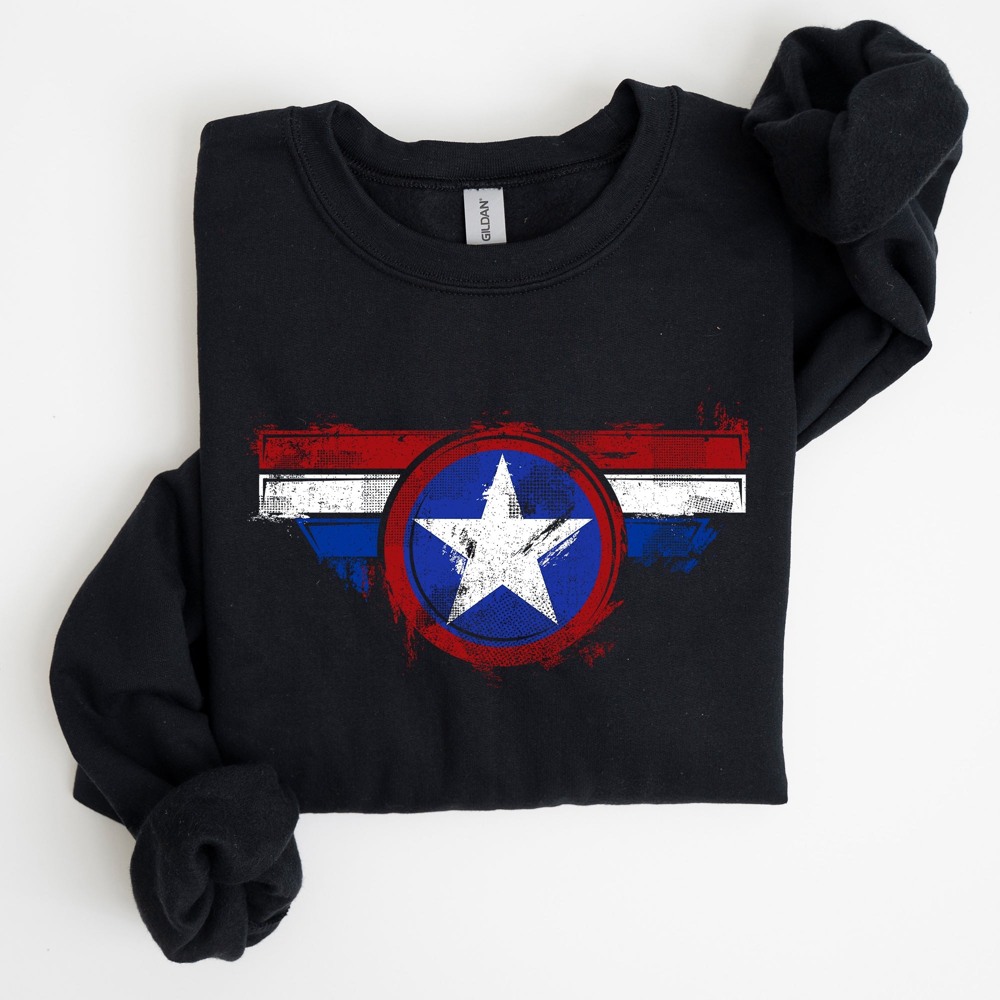 America, Super Hero, Flag, Patriotic, 4th of July Sweatshirt