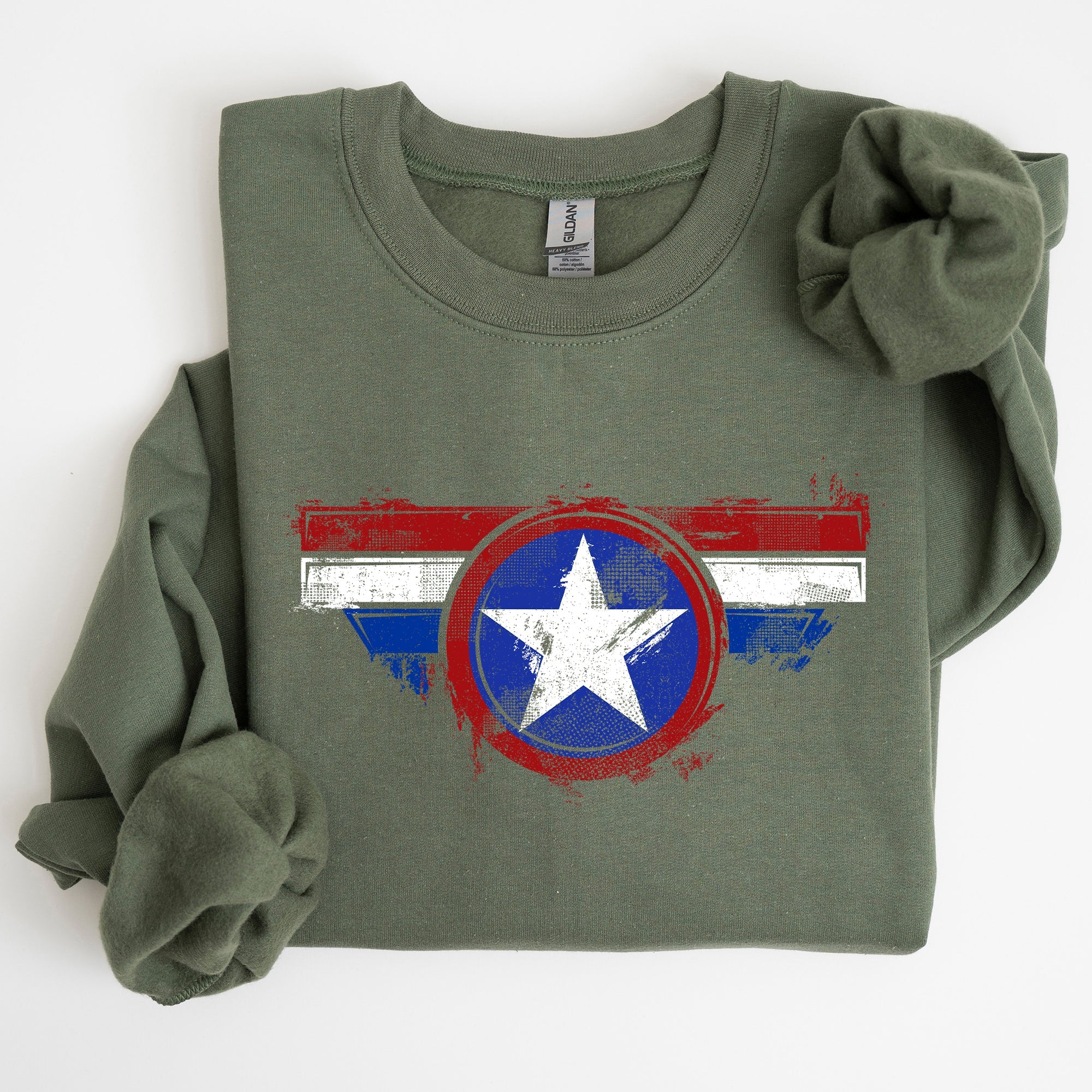 America, Super Hero, Flag, Patriotic, 4th of July Sweatshirt