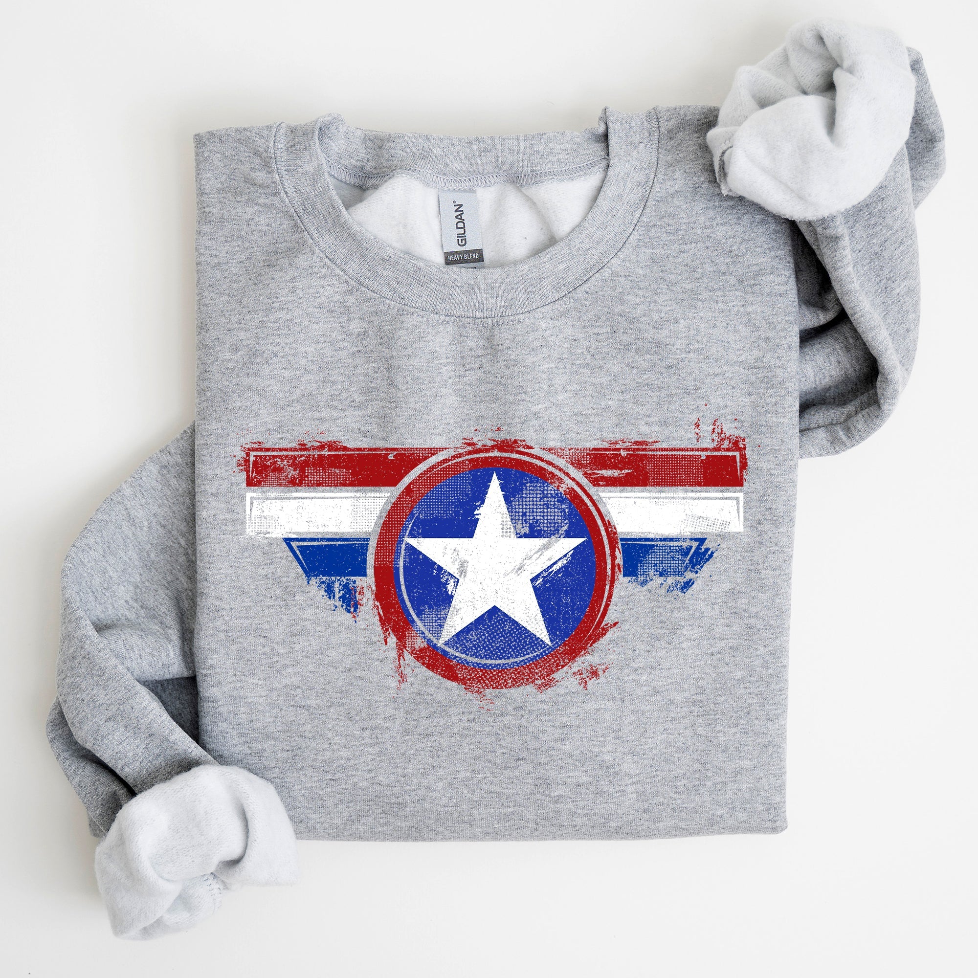America, Super Hero, Flag, Patriotic, 4th of July Sweatshirt