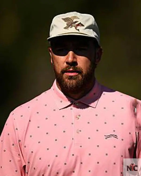 American Century Championship Travis Kelce Pink Polo Shirt Clanton Jacket