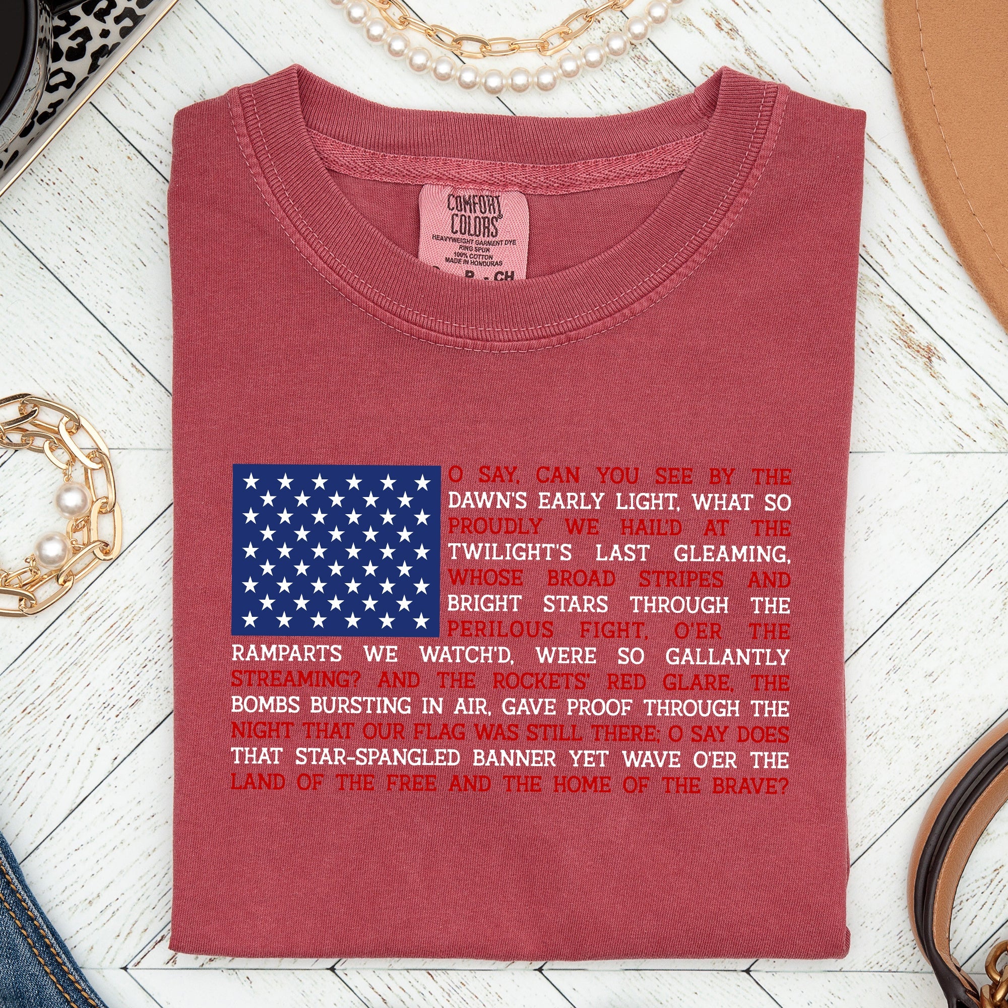 American Flag, Anthem, Patriotic, 4th of July Tshirt Comfort Colors T-Shirt