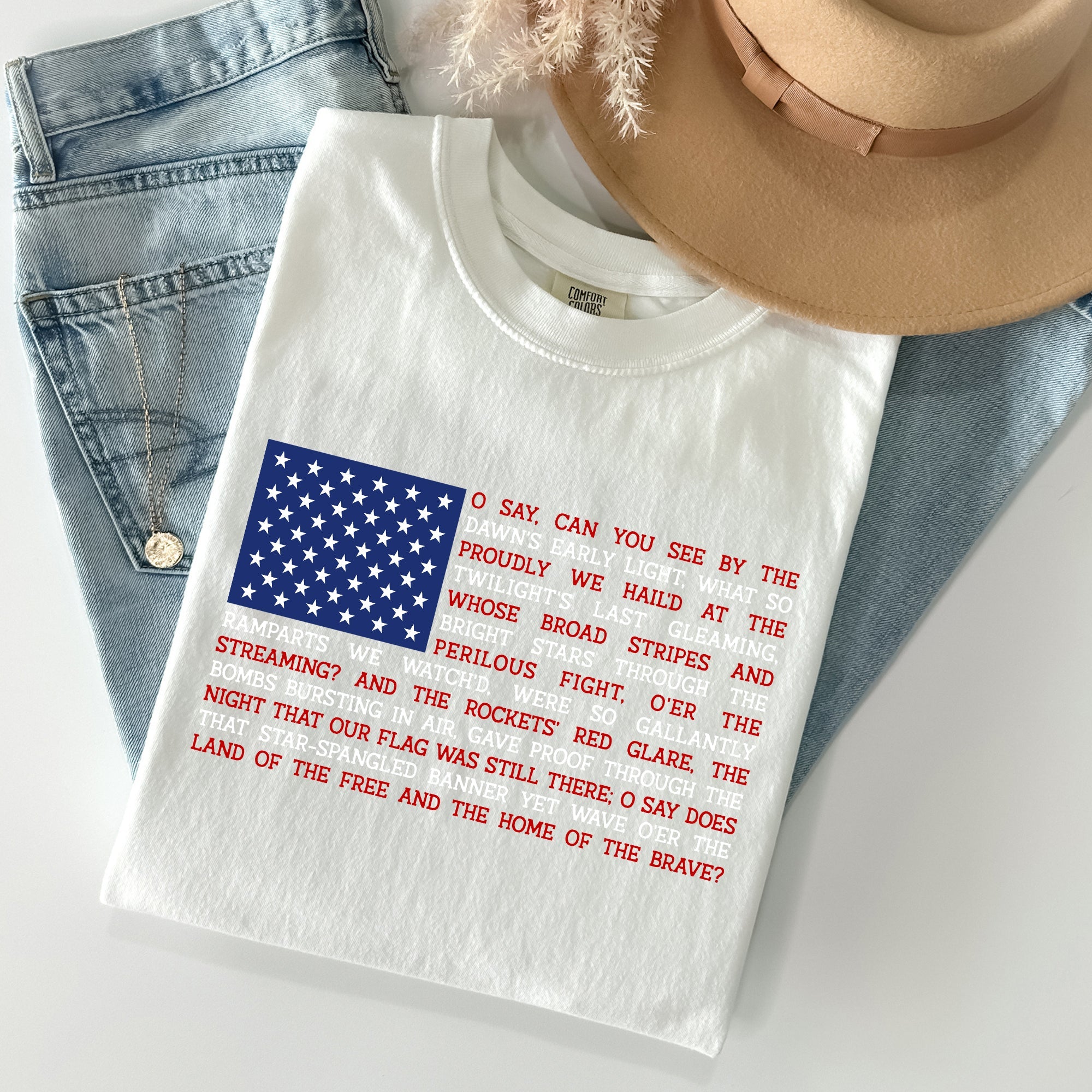American Flag, Anthem, Patriotic, 4th of July Tshirt Comfort Colors T-Shirt