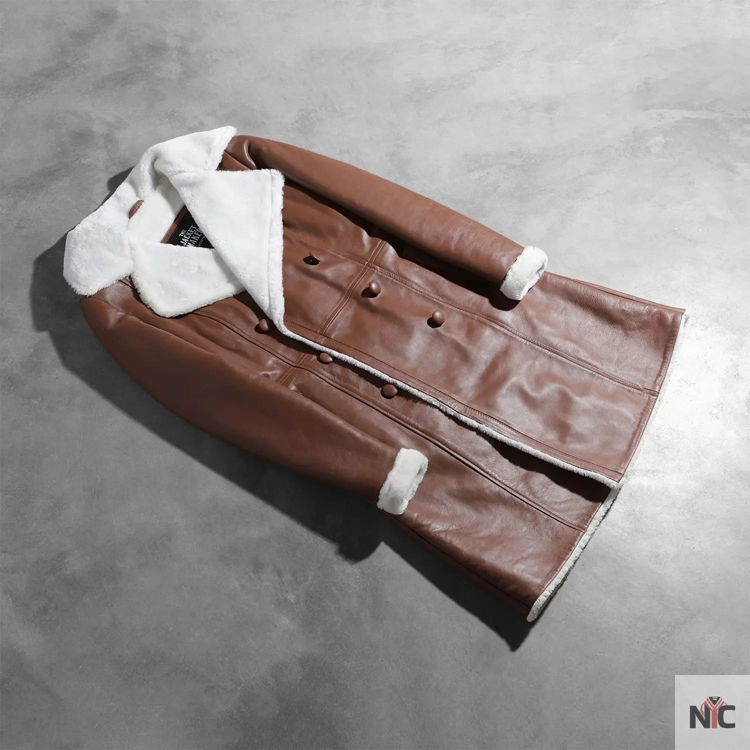 Amie Brown Double Breasted Shearling Coat Clanton Jacket