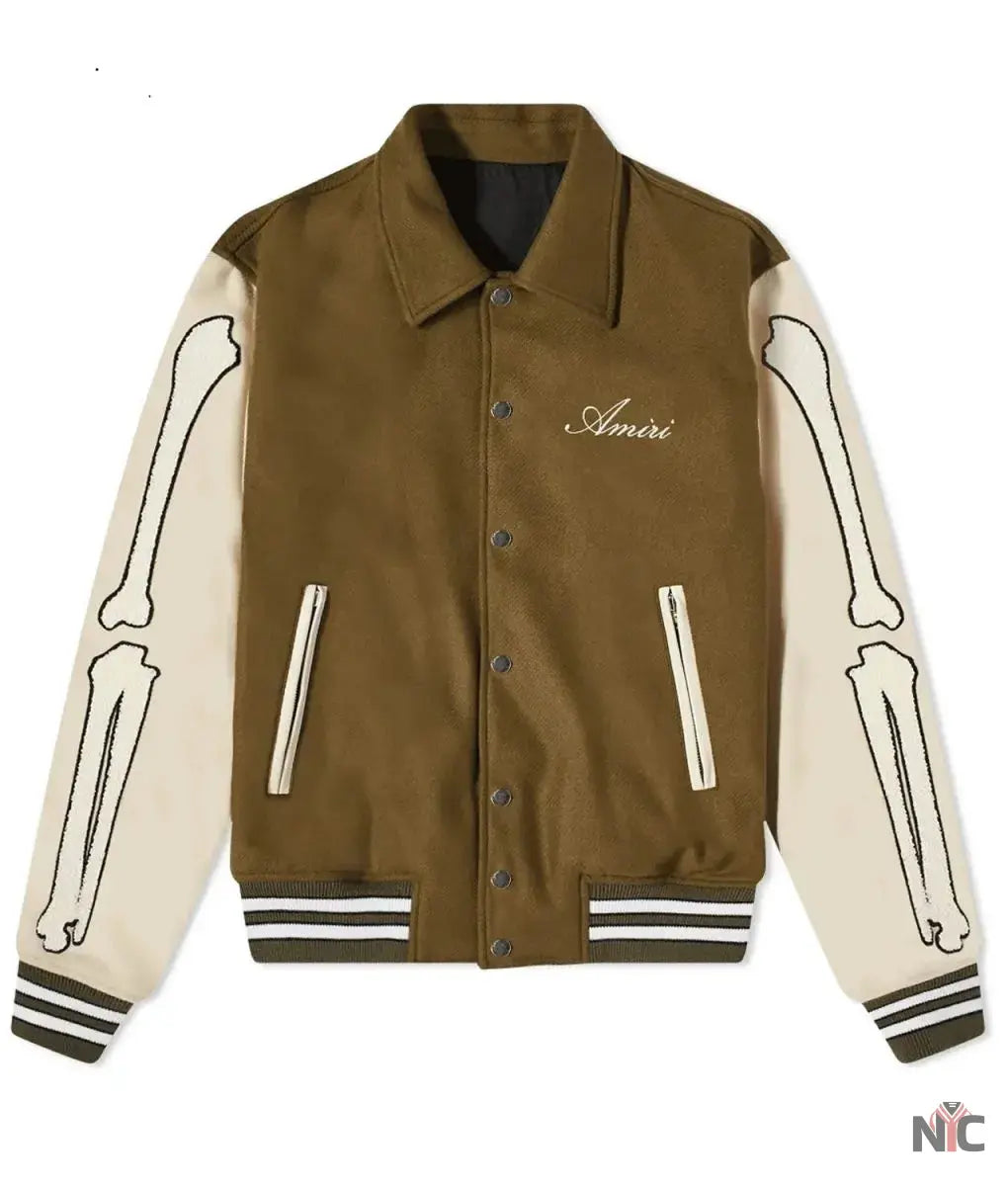 Amiri Bones Letterman Wool Jacket Clanton Jacket