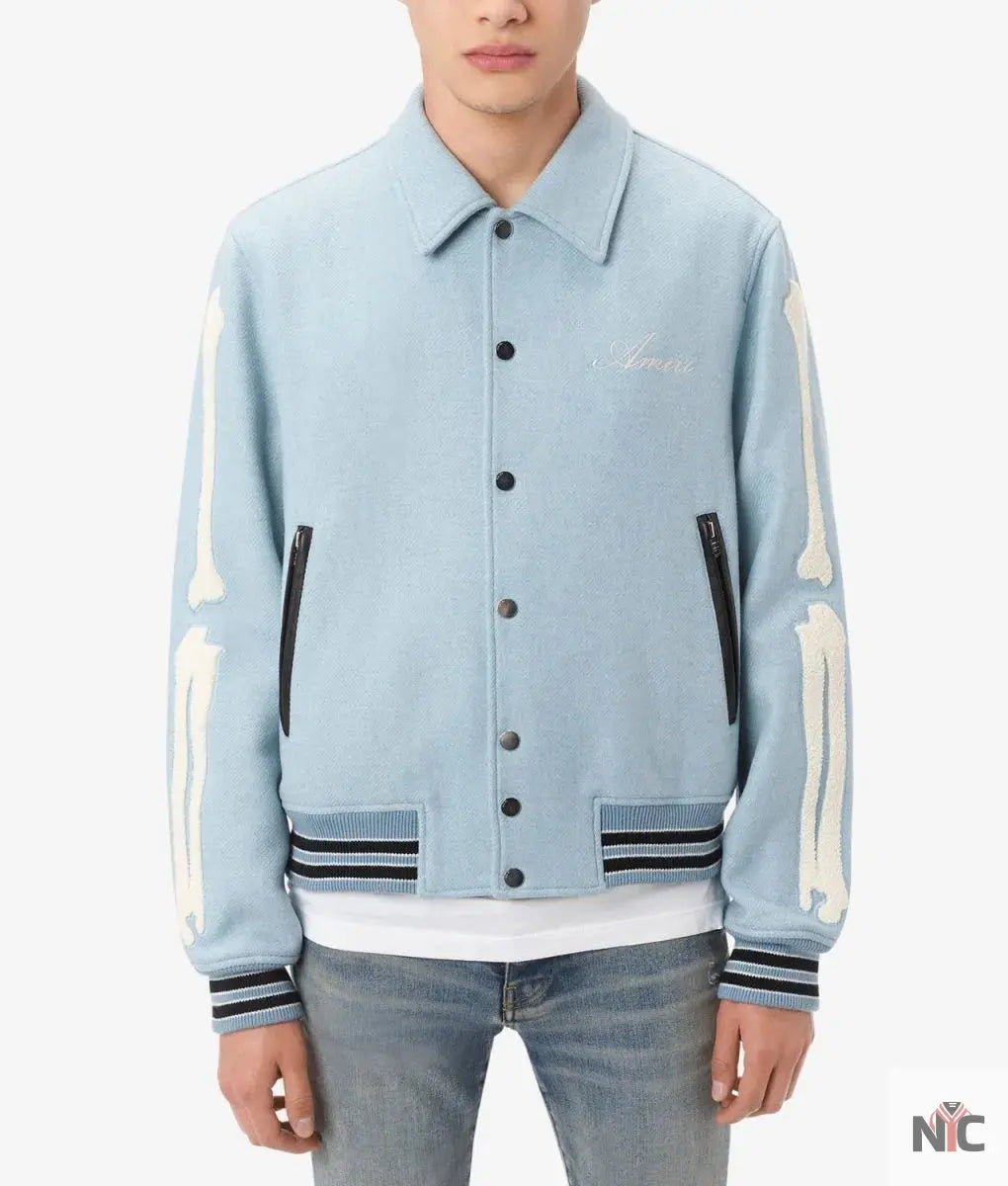 Amiri Bones Letterman Wool Jacket Clanton Jacket