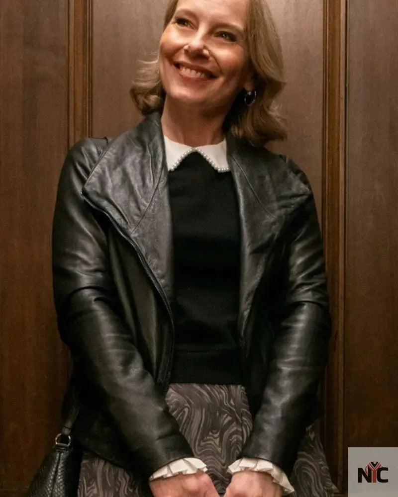 Amy Ryan Only Murders In The Building Jan Black Leather Jacket Clanton Jacket