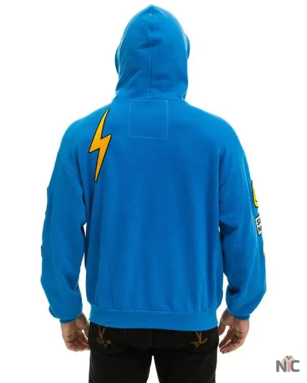 And Just Like That Alexa Swinton Blue Patch Hoodie Clanton Jacket