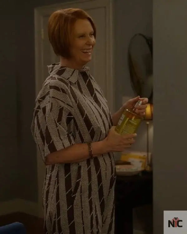 And Just Like That Cynthia Nixon Striped Jumpsuit Clanton Jacket