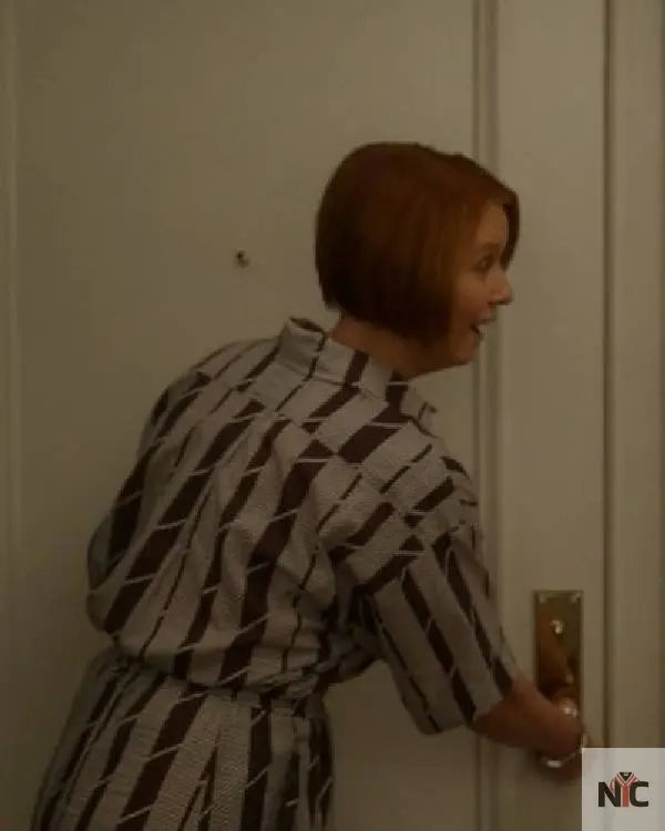 And Just Like That Cynthia Nixon Striped Jumpsuit Clanton Jacket
