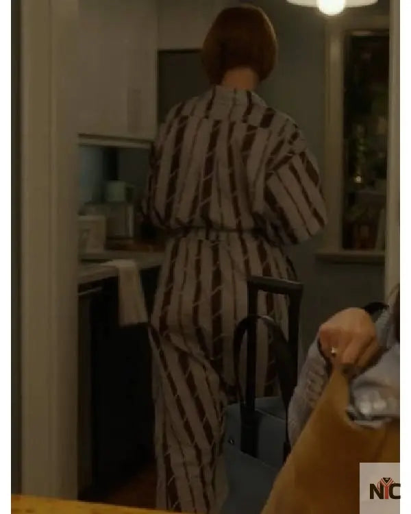 And Just Like That Cynthia Nixon Striped Jumpsuit Clanton Jacket