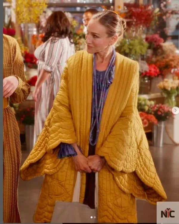 And Just Like That S02 Sarah Jessica Parker Yellow Scalloped Coat Clanton Jacket