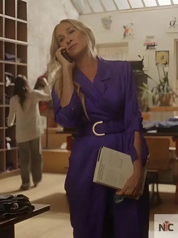 And Just Like That S03 Sarah Jessica Parker Purple Coat Clanton Jacket