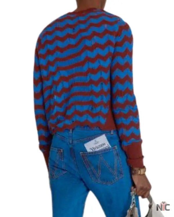 And Just Like That Sarah Jessica Parker Chevron Sweater Clanton Jacket