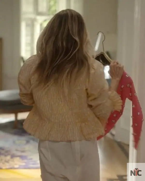 And Just Like That Sarah Jessica Parker Yellow Blouse Clanton Jacket