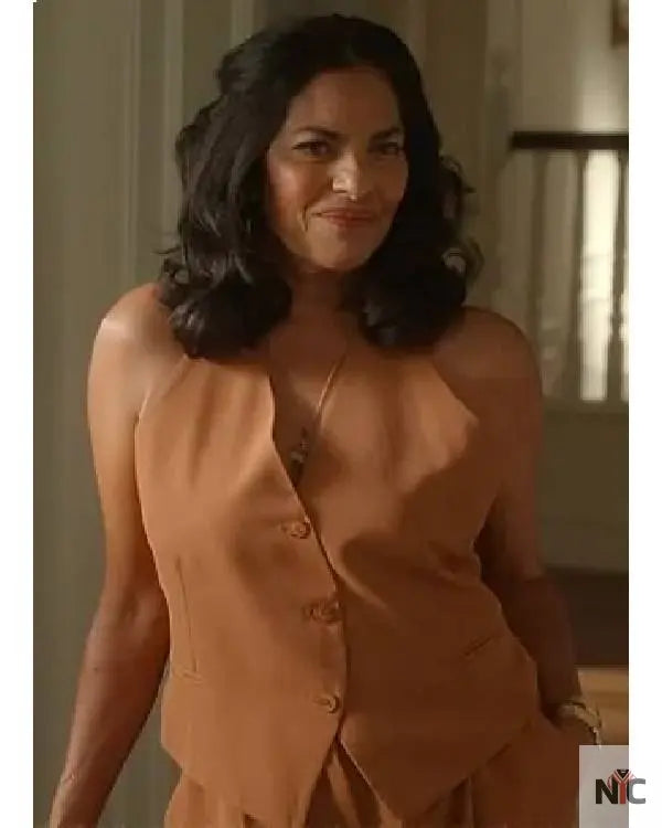 And Just Like That Seema Patel Brown Vest Clanton Jacket