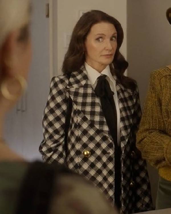 And Just Like That Kristin Davis Check Print Coat Clanton Jacket