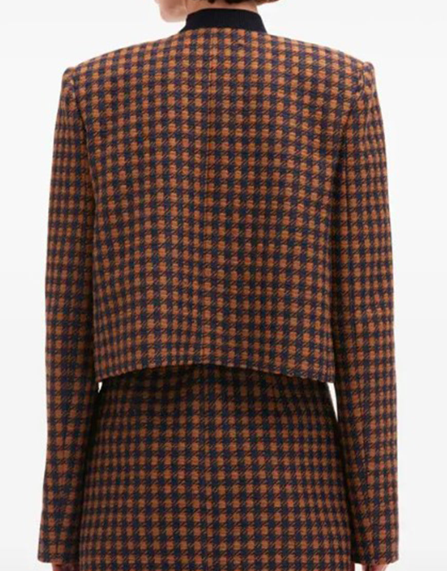 And Just Like That S03 Charlotte York Checked Orchid Jacket Clanton Jacket