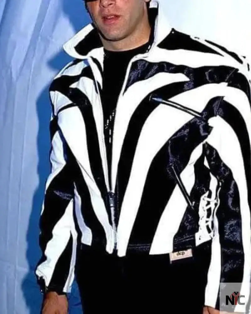 Andrew Dice Clay White And Black Leather Jacket Clanton Jacket