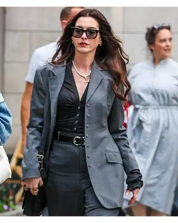 Anne Hathaway Devil Wears Prada 2 Grey Blazer Clanton Jacket