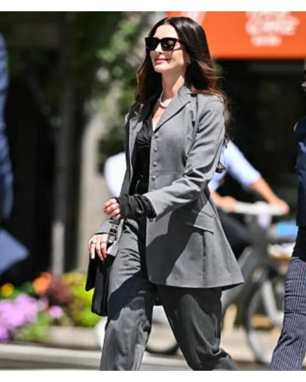 Anne Hathaway Devil Wears Prada 2 Grey Blazer Clanton Jacket