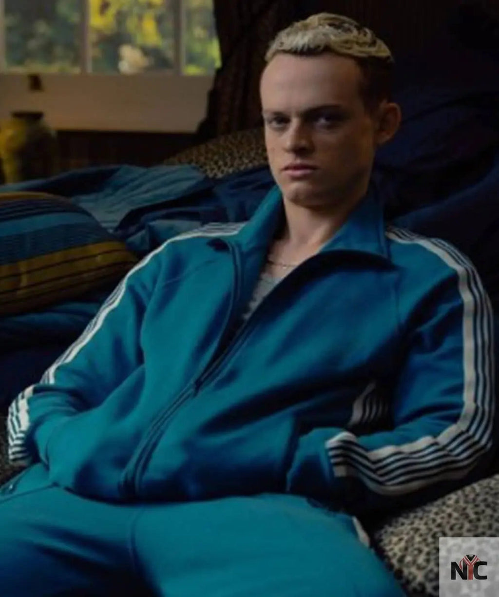 Anson Boon MobLand 2025 Eddie Harrigan Blue Tracksuit Clanton Jacket