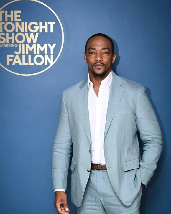 Anthony Mackie The Tonight Show Starring Jimmy Fallon S12 Blazer Clanton Jacket
