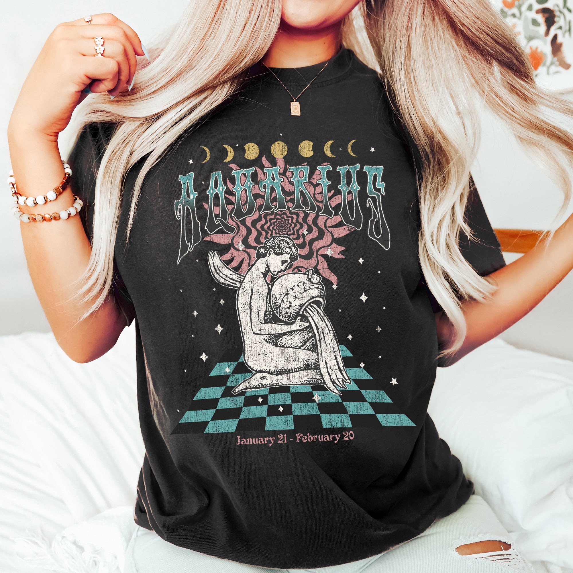 Aquarius Zodiac Comfort Colors Tees, Horoscope, Astrology