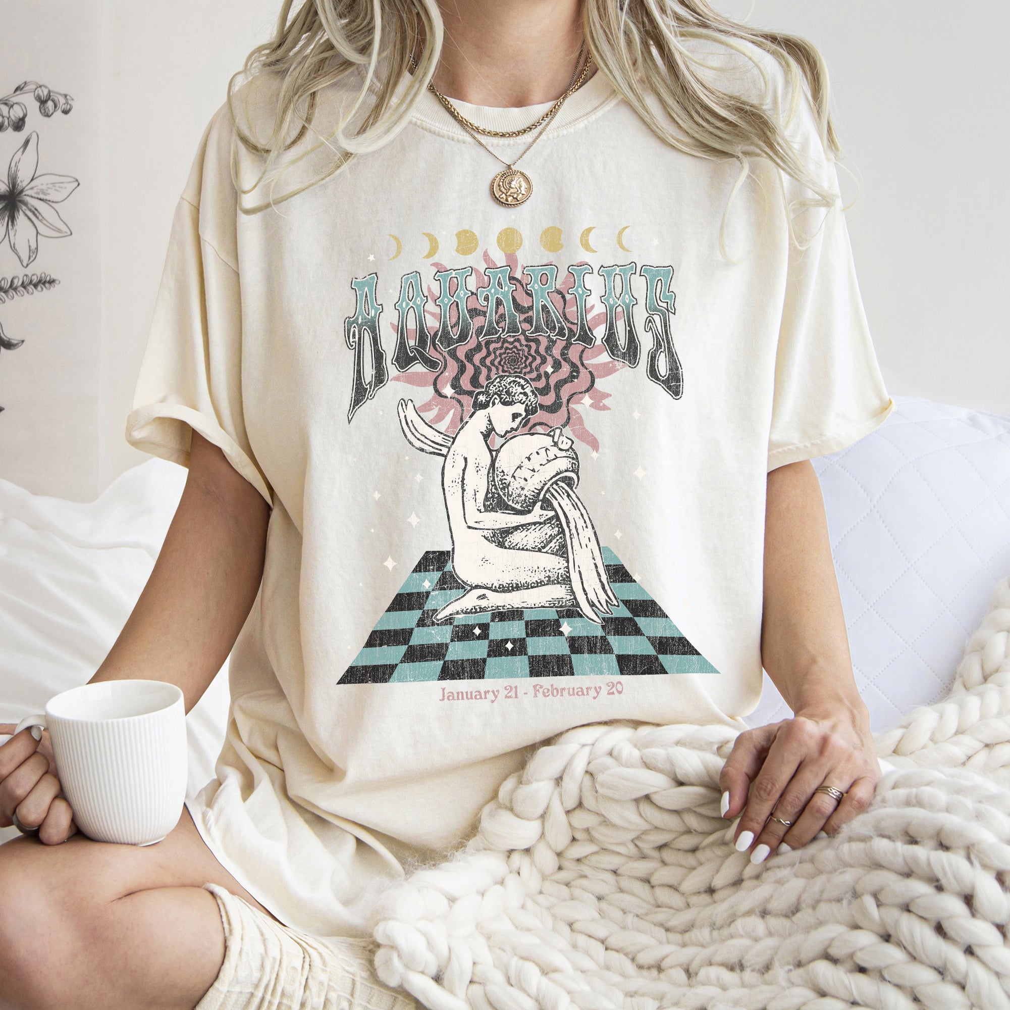 Aquarius Zodiac Comfort Colors Tees, Horoscope, Astrology