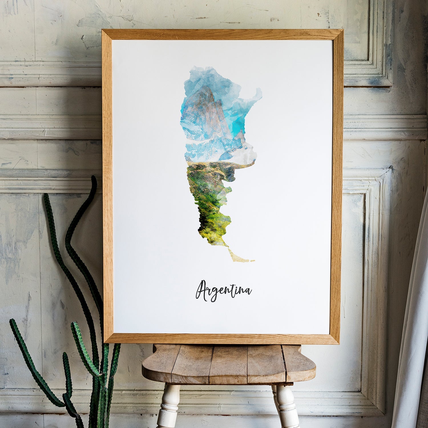 Argentina Watercolor Map